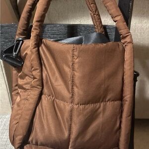 Elegant Brown Quilted Tote Bag